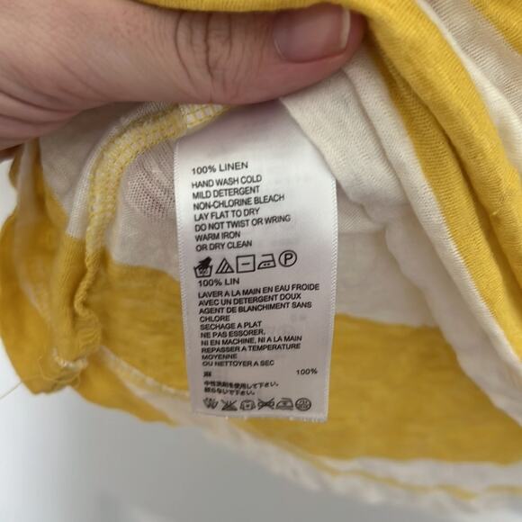 Tommy‎ Bahamas yellow striped top size xs linen - Picture 3 of 4